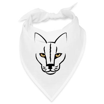 Der Blick der Katze - Bandana - Weiß - Vorne