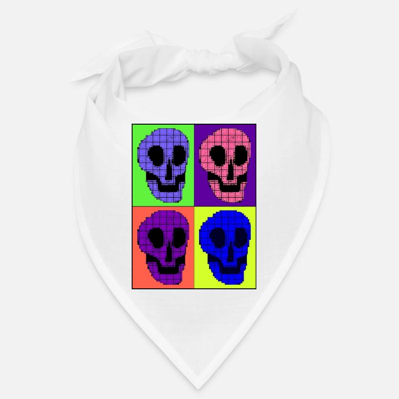 Vier bunte Totenköpfe Bandana