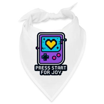 Press Start for Joy - Bandana - Weiß - Vorne