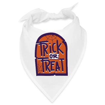 Trick or Treat Halloween Grabstein - Bandana - Weiß - Vorne