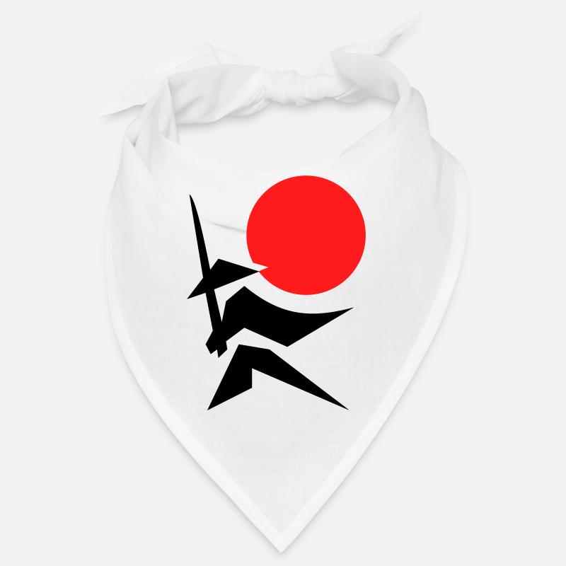 Abstraktes Bild mit Samurai Rot Schwarz Bandana