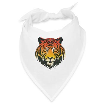 Eleganter Tigerkopf im Farbverlauf - Bandana - Weiß - Vorne