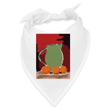 Kunstvoll Stillleben-Krug mit Orangen - Bandana - Weiß - Vorne