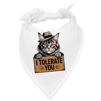 Tolerante Katze - Bandana - Weiß - Vorne