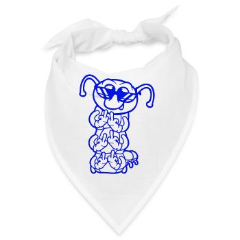 Raupe Mittelfinger Beleidigung Sonnenbrille Cool - Bandana - Weiß - Vorne