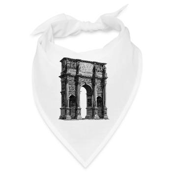 Römischer Triumphbogen – Antiker Stich - Bandana - Weiß - Vorne