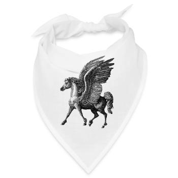 Geflügelter Pegasus – Mythologische Gravur - Bandana - Weiß - Vorne