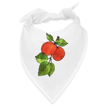 Äpfel - Bandana - Weiß - Vorne