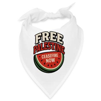 Frieden Palästina Waffenstillstand Wassermelone - Bandana - Weiß - Vorne