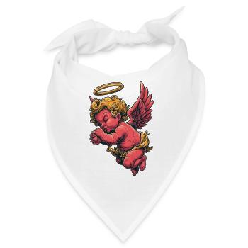 Purpurrote Cherub Halo Flügel - Bandana - Weiß - Vorne