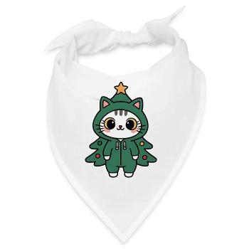 Kätzchen Tannenbaum Kostüm - Bandana - Weiß - Vorne