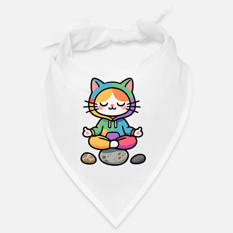 Meditative Rainbow Zen Cat Bandana
