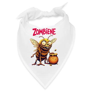Zombie Biene Halloween Grusel Zombiene lustig  - Bandana - Weiß - Vorne