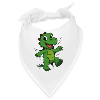 Comic Dino – Für echte Dinosaurier Fans - Bandana - Weiß - Vorne