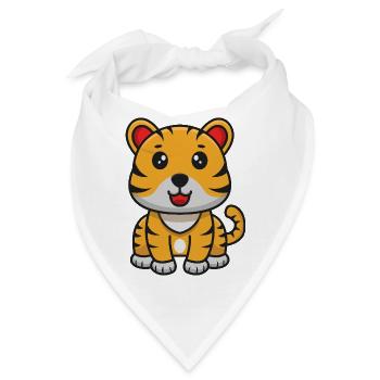 Tiger-Karikatur - Bandana - Weiß - Vorne