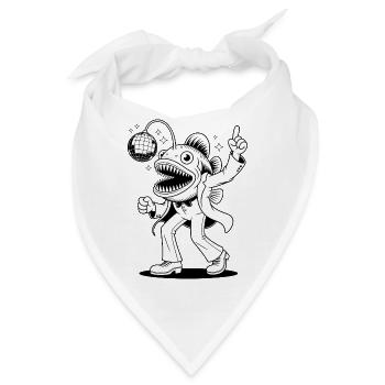 Disco Fisch - Lustiges T-Shirt - Bandana - Weiß - Vorne