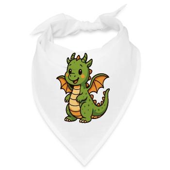 Kleiner Drachen im Comicstil - Bandana - Weiß - Vorne