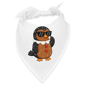Süßer Pinguin Weihnachts Lebkuchenmann Cartoon - Bandana - Weiß - Vorne