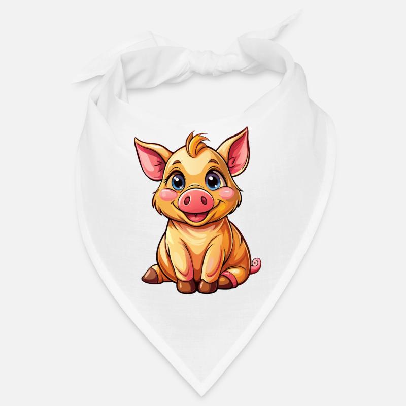 Cochon assis Bandana