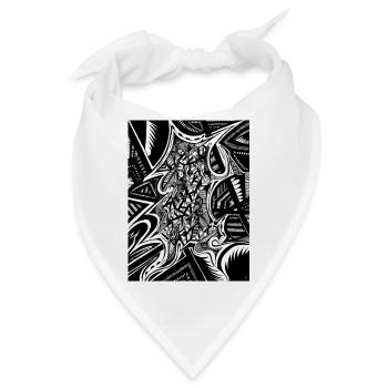 Schwarz-Weiß abstraktes Design Nr. 1 - Bandana - Weiß - Vorne