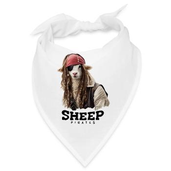 Piraten Schaf mit Dreadlocks - Bandana - Weiß - Vorne