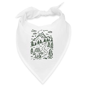Bergwanderer im Waldlandschaft - Bandana - Weiß - Vorne