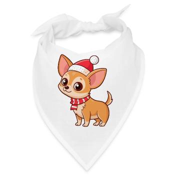 Warmer Weihnachts-Chihuahua - Bandana - Weiß - Vorne