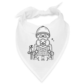 Pudel beim Frisör - Bandana - Weiß - Vorne