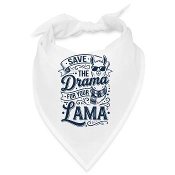Drama sparen Lama Spruch - Bandana - Weiß - Vorne
