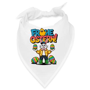 Fröhliche Ostern Bunny Farbenfest - Bandana - Weiß - Vorne