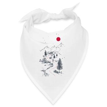 Roter Pfad durch Berglandschaft - Bandana - Weiß - Vorne
