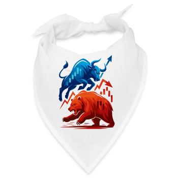 Stier gegen Bär Wall Street Börsenkampf Aktien - Bandana - Weiß - Vorne