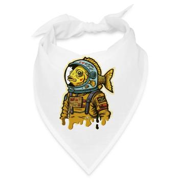 Fischastronauten-Straßenkunst - Bandana - Weiß - Vorne