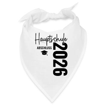 Hauptschulabschluss 2026 - Hauptschule Abschluss  - Bandana - Weiß - Vorne