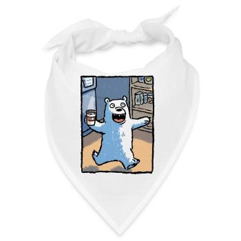 Kaffeebär im Laden - Bandana - Weiß - Vorne