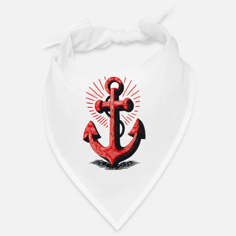 Red Anchor Sunbeam Pattern Bandana