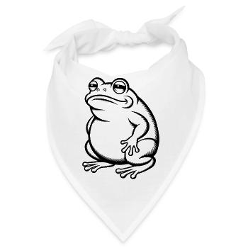 Dicke fette Kröte - Dicker fetter Frosch - Bandana - Weiß - Vorne