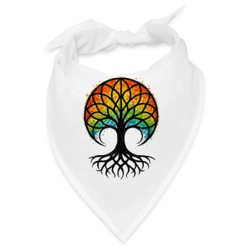 Baum des Lebens – Gaia – Natur - Bandana - Weiß - Vorne