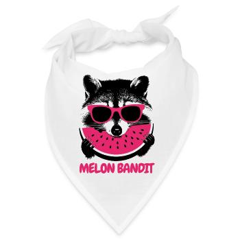 Waschbär Bandit – Sonnenbrille & Melone - Bandana - Weiß - Vorne