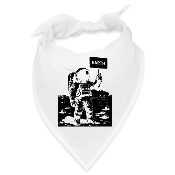 Astronaut on the moon holding a sign - Bandana - Weiß - Vorne