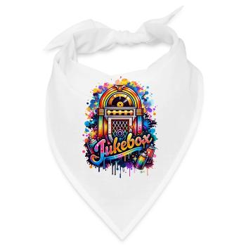 Bunte Jukebox im Graffiti-Style  - Bandana - Weiß - Vorne