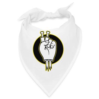 Bone Fingers Siegeszeichen - Bandana - Weiß - Vorne