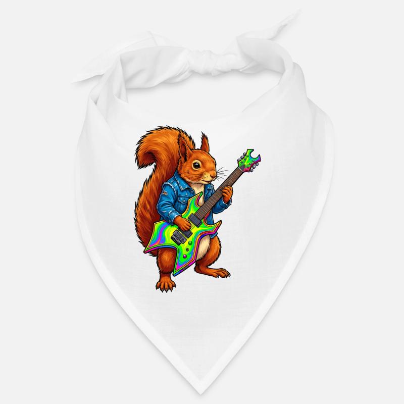 Eichhörnchen mit Jacke und E-Gitarre Bandana