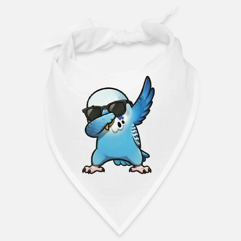 Dabbing Budgie Blue Bandana