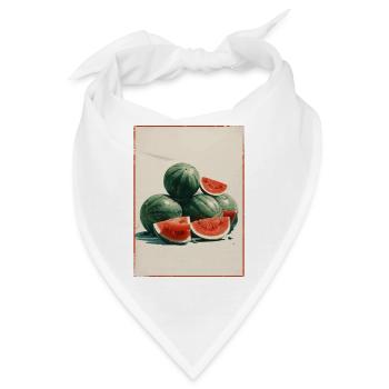 Vintage Wassermelone Scheiben - Bandana - Weiß - Vorne