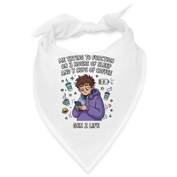 Gen Z Leben Schlafmangel Kaffee - Bandana - Weiß - Vorne