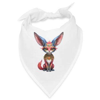 Pharao Katze aus Kristall und Gold - Bandana - Weiß - Vorne