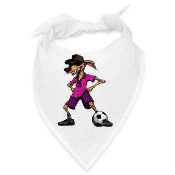 Australian Shepherd Fussball - Bandana - Weiß - Vorne
