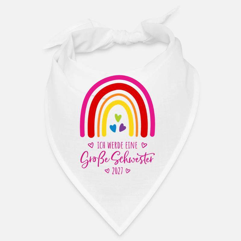 Ich werde eine Große Schwester 2027 Regenbogen Bandana