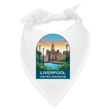 Liverpool Skyline UK Uferillustration - Bandana - Weiß - Vorne